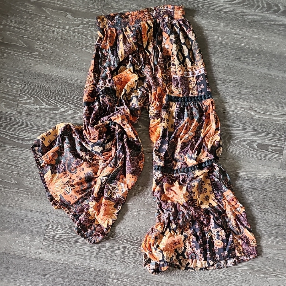 Angie Boho Printed Wide-Leg Pants